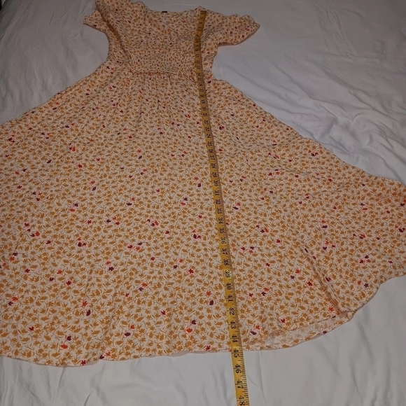Free People In Full Bloom Smocked Waist Midi Dress Size XS - Picture 6 of 9
